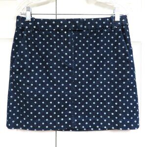 J. Crew Stretch Denim Polka Dot Skirt Size 4